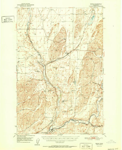 United States Geological Survey Benge, WA (1952, 62500-Scale) digital map