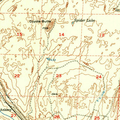 United States Geological Survey Benge, WA (1952, 62500-Scale) digital map