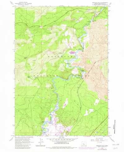 United States Geological Survey Benham Falls, OR (1963, 24000-Scale) digital map