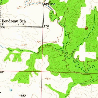 United States Geological Survey Benjamin, MO (1950, 24000-Scale) digital map