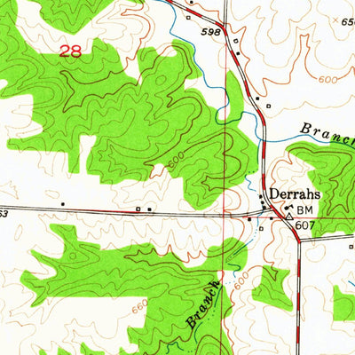 United States Geological Survey Benjamin, MO (1950, 24000-Scale) digital map