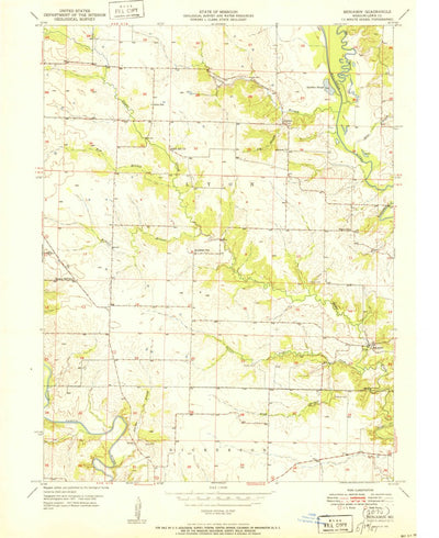United States Geological Survey Benjamin, MO (1951, 24000-Scale) digital map