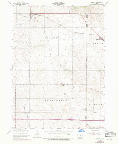 United States Geological Survey Bennett, IA (1953, 24000-Scale) digital map