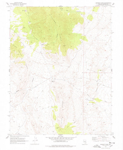 United States Geological Survey Bennett Pass, NV (1970, 24000-Scale) digital map