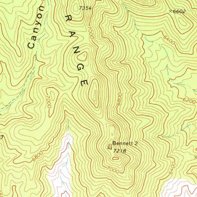United States Geological Survey Bennett Pass, NV (1970, 24000-Scale) digital map