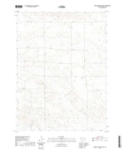 United States Geological Survey Bennett Reservoir East, NE (2021, 24000-Scale) digital map