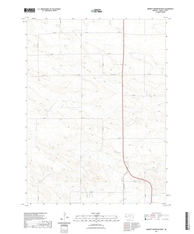 United States Geological Survey Bennett Reservoir West, NE (2021, 24000-Scale) digital map