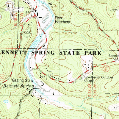 United States Geological Survey Bennett Springs, MO (1982, 24000-Scale) digital map