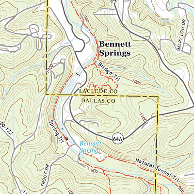United States Geological Survey Bennett Springs, MO (2021, 24000-Scale) digital map