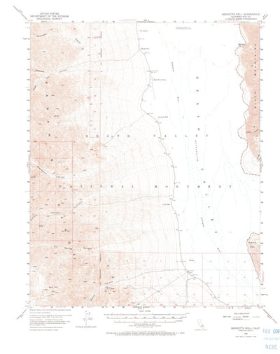 United States Geological Survey Bennetts Well, CA (1952, 62500-Scale) digital map