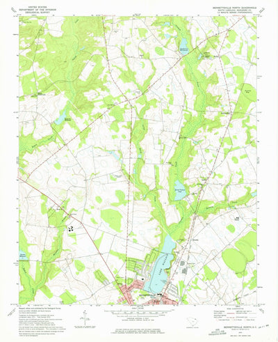 United States Geological Survey Bennettsville North, SC (1972, 24000-Scale) digital map
