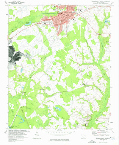 United States Geological Survey Bennettsville South, SC (1972, 24000-Scale) digital map