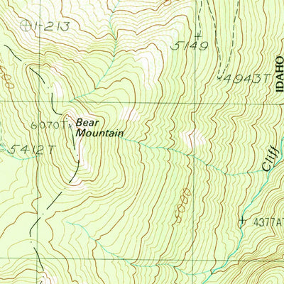 United States Geological Survey Benning Mountain, ID-MT (1989, 24000-Scale) digital map
