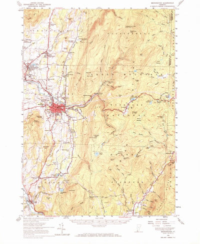 United States Geological Survey Bennington, VT (1954, 62500-Scale) digital map