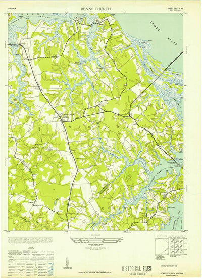 United States Geological Survey Benns Church, VA (1952, 24000-Scale) digital map