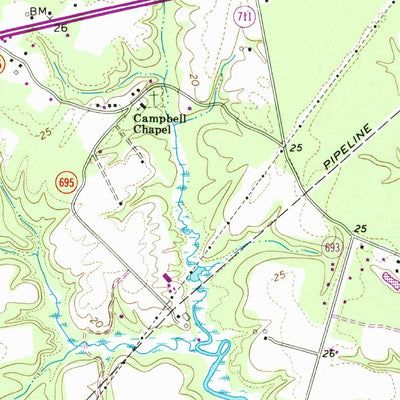 United States Geological Survey Benns Church, VA (1965, 24000-Scale) digital map