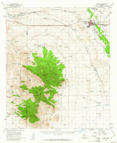 United States Geological Survey Benson, AZ (1958, 62500-Scale) digital map