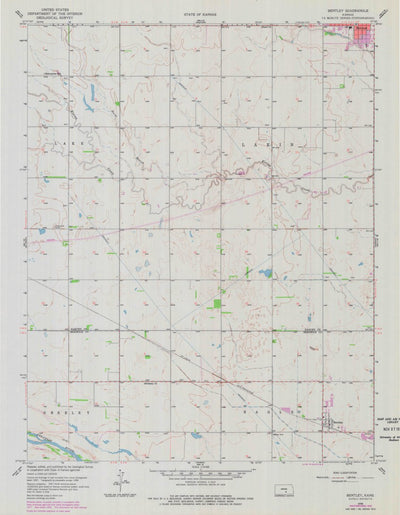 United States Geological Survey Bentley, KS (1958, 24000-Scale) digital map