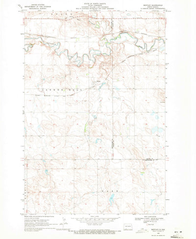 United States Geological Survey Bentley, ND (1969, 24000-Scale) digital map