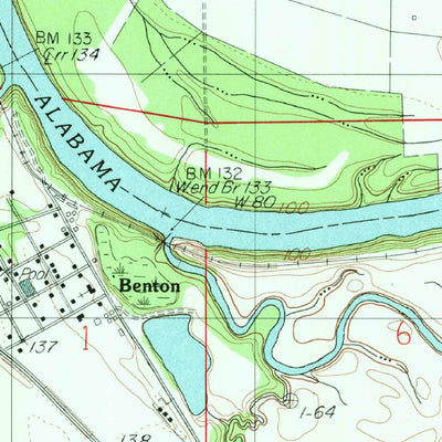 United States Geological Survey Benton, AL (1982, 24000-Scale) digital map
