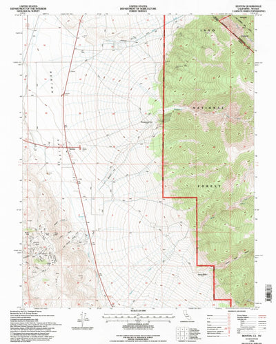 United States Geological Survey Benton, CA-NV (1994, 24000-Scale) digital map