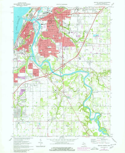 United States Geological Survey Benton Harbor, MI (1970, 24000-Scale) digital map