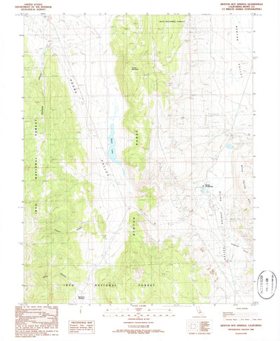United States Geological Survey Benton Hot Springs, CA (1986, 24000-Scale) digital map