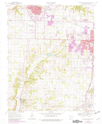 United States Geological Survey Bentonville South, AR (1970, 24000-Scale) digital map