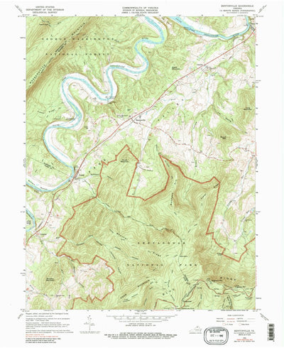 United States Geological Survey Bentonville, VA (1966, 24000-Scale) digital map