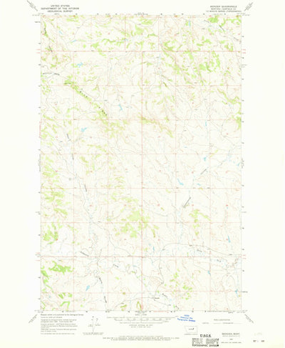 United States Geological Survey Benzien, MT (1967, 24000-Scale) digital map