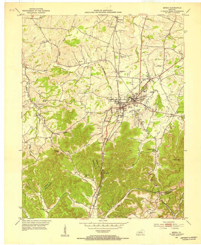 United States Geological Survey Berea, KY (1952, 24000-Scale) digital map