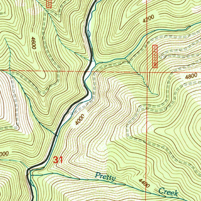 United States Geological Survey Berge Peak, ID-MT (1995, 24000-Scale) digital map