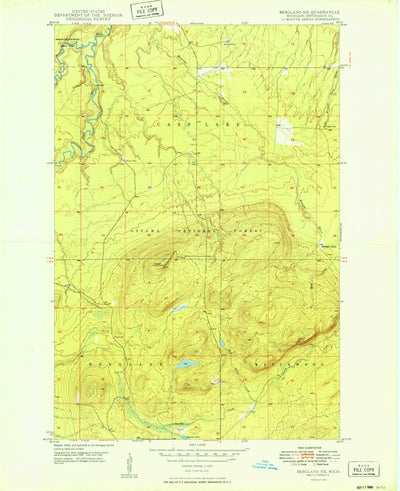 United States Geological Survey Bergland NE, MI (1949, 24000-Scale) digital map