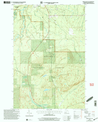 United States Geological Survey Bergland NE, MI (1999, 24000-Scale) digital map
