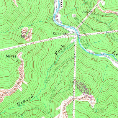 United States Geological Survey Bergoo, WV (1966, 24000-Scale) digital map