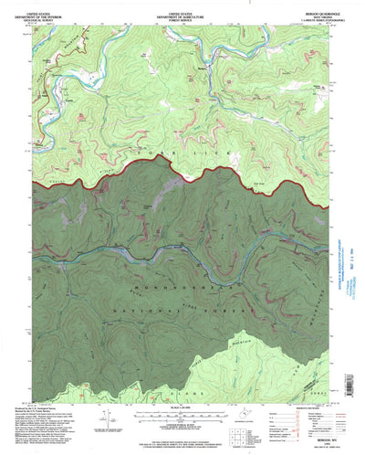 United States Geological Survey Bergoo, WV (1995, 24000-Scale) digital map