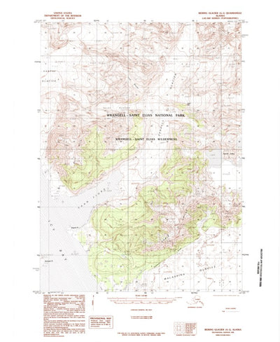 United States Geological Survey Bering Glacier A-1, AK (1985, 63360-Scale) digital map