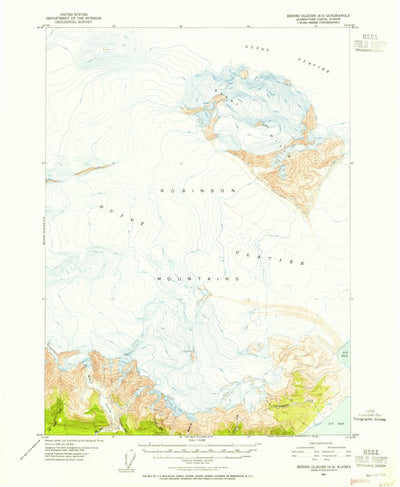 United States Geological Survey Bering Glacier A-2, AK (1951, 63360-Scale) digital map