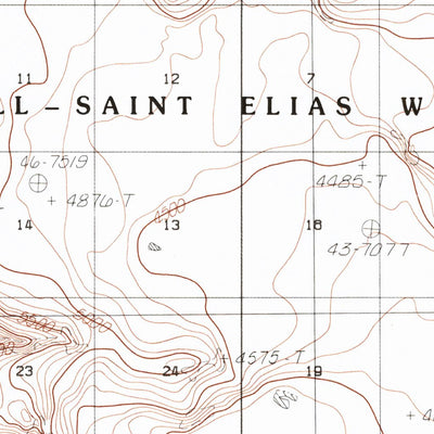 United States Geological Survey Bering Glacier B-2, AK (1985, 63360-Scale) digital map