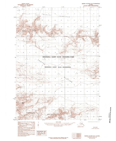 United States Geological Survey Bering Glacier B-3, AK (1985, 63360-Scale) digital map