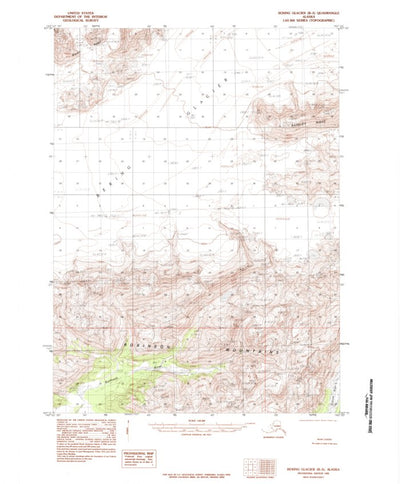 United States Geological Survey Bering Glacier B-5, AK (1985, 63360-Scale) digital map