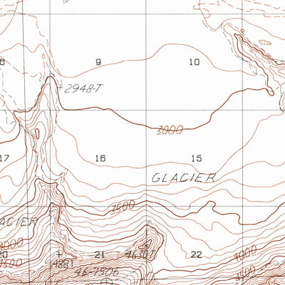 United States Geological Survey Bering Glacier B-5, AK (1985, 63360-Scale) digital map