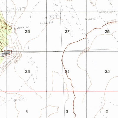 United States Geological Survey Bering Glacier B-8, AK (1985, 63360-Scale) digital map