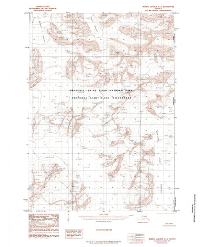United States Geological Survey Bering Glacier C-1, AK (1985, 63360-Scale) digital map