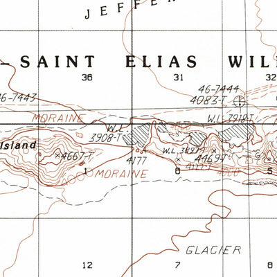 United States Geological Survey Bering Glacier C-4, AK (1985, 63360-Scale) digital map