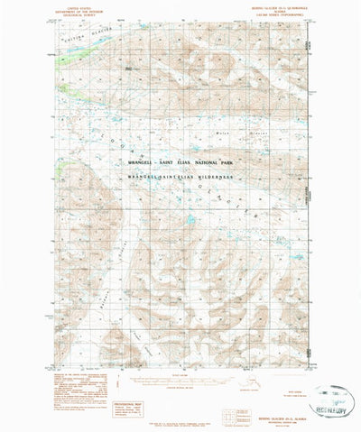 United States Geological Survey Bering Glacier D-1, AK (1984, 63360-Scale) digital map