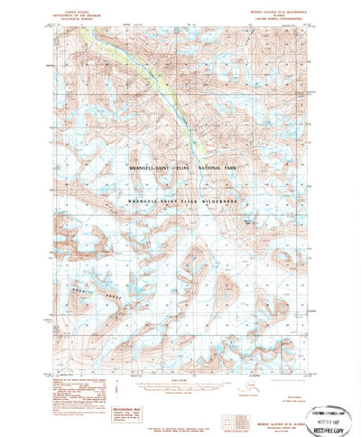 United States Geological Survey Bering Glacier D-3, AK (1984, 63360-Scale) digital map