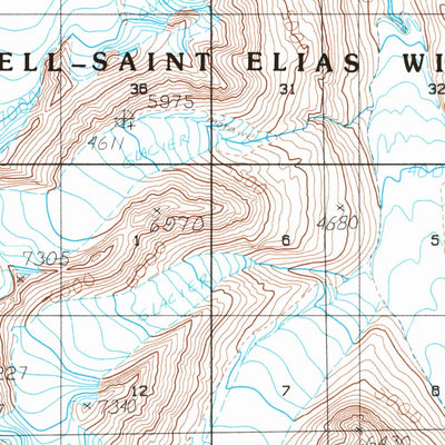 United States Geological Survey Bering Glacier D-3, AK (1984, 63360-Scale) digital map