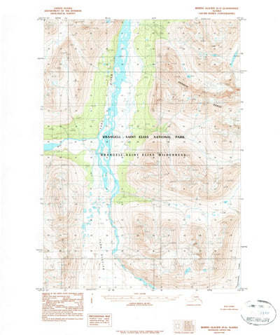 United States Geological Survey Bering Glacier D-5, AK (1984, 63360-Scale) digital map