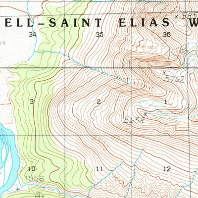 United States Geological Survey Bering Glacier D-5, AK (1984, 63360-Scale) digital map